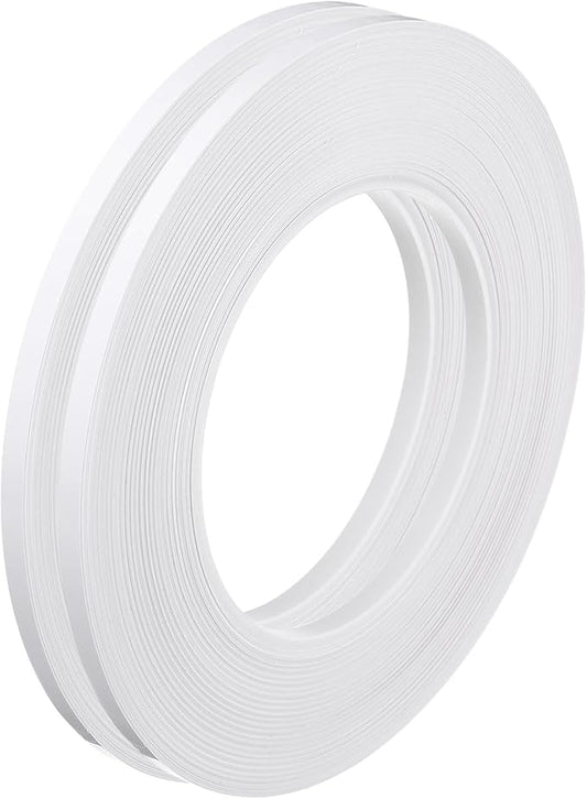 HARFINGTON 2Pcs Floor Tiles White Foil Lines Metallic Mirror Tape 0.2" x164 Ft Self Adhesive Decor Floor Wall Seam Sticker Waterproof Gap Sealing Tape for Kitchen Bathroom Cabinet
