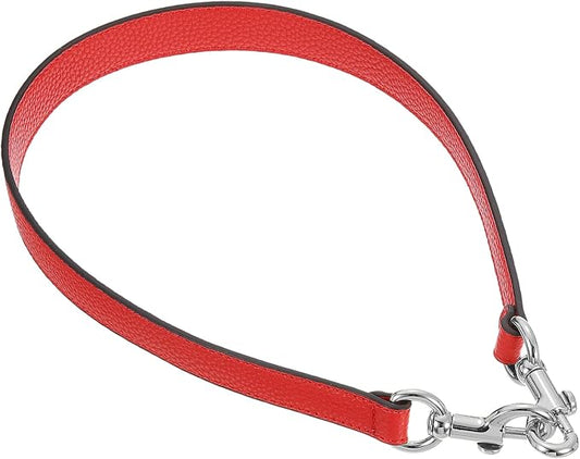 uxcell 25.59 Inch PU Leather Short Bag Strap with Clasp, Purse Handles Handbags Replacement Straps for Clutch Bag Underarm Bags, Red, Silver Buckle