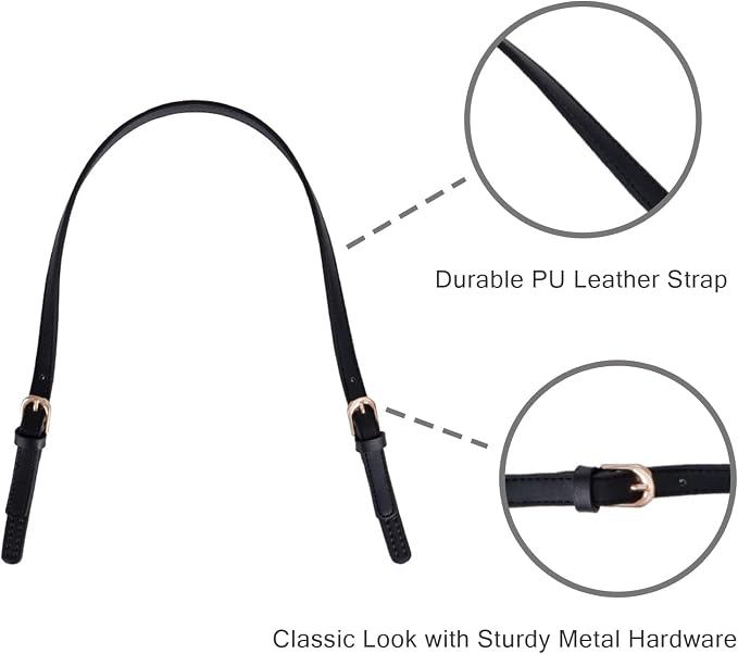 XIMEO 2 Pack Replacement Purse Straps – Adjustable PU Leather Handles with Buckle for DIY Bag Making, Tote & Handbag Repair