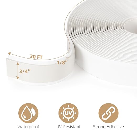 Butyl Tape 3/4" x 30 Ft Black – Non-Hardening Waterproof Sealant Tape for RV Window Glazing, Roof Leak Repair, Pipe Plumbing Fixtures & EPDM Roof Patching – Premium Butyl Caulk Tape (2 Pack)