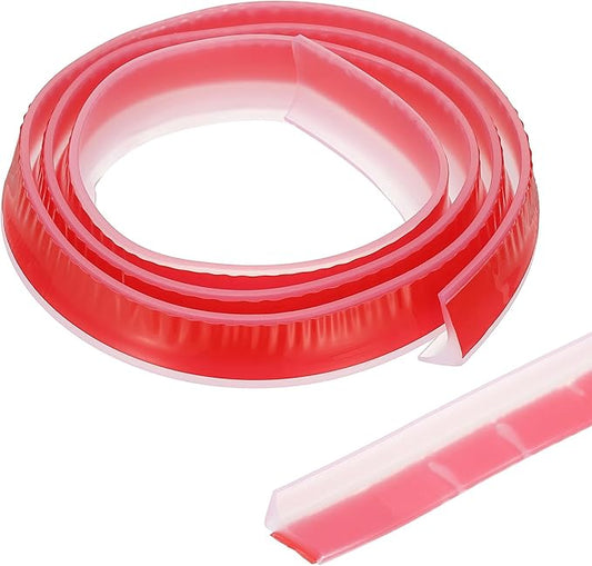 PATIKIL 39 Inch Collapsible Shower Threshold Water Dam Guard, Shower Stopper Barrier Self Adhesive Sink Splash Guard for Frameless Shower Door Bottom, Clear (0.8"Wx0.5"T)