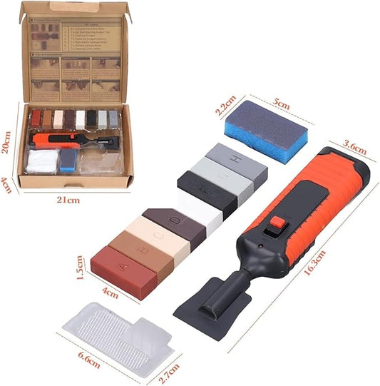 Porcelain Tile Repair Kit Wax Blocks DIY Tool, Repairing Cracks Scratches Floors Laminate Heat Pen Wood Linoleum Hard Marker Cover Patch Holes Door Melting Chip Quartz Countertop Ceramic