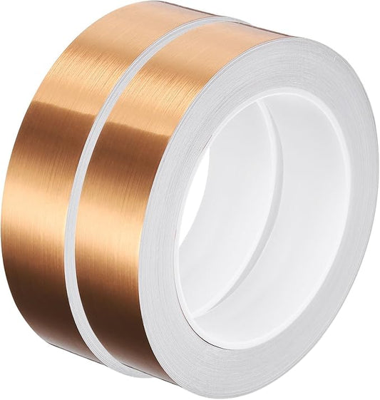 HARFINGTON 2Pcs Floor Tiles Rose Gold Foil Lines Metallic Mirror Tape 0.98" x82 Ft Ft Self Adhesive Decor Floor Wall Seam Sticker Waterproof Gap Sealing Tape for Kitchen Bathroom Cabinet