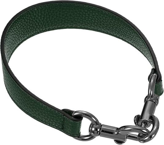 uxcell 14.17 Inch PU Leather Short Bag Strap with Clasp, Purse Handles Handbags Replacement Straps for Clutch Bag Underarm Bags, Dark Green, Grey Buckle