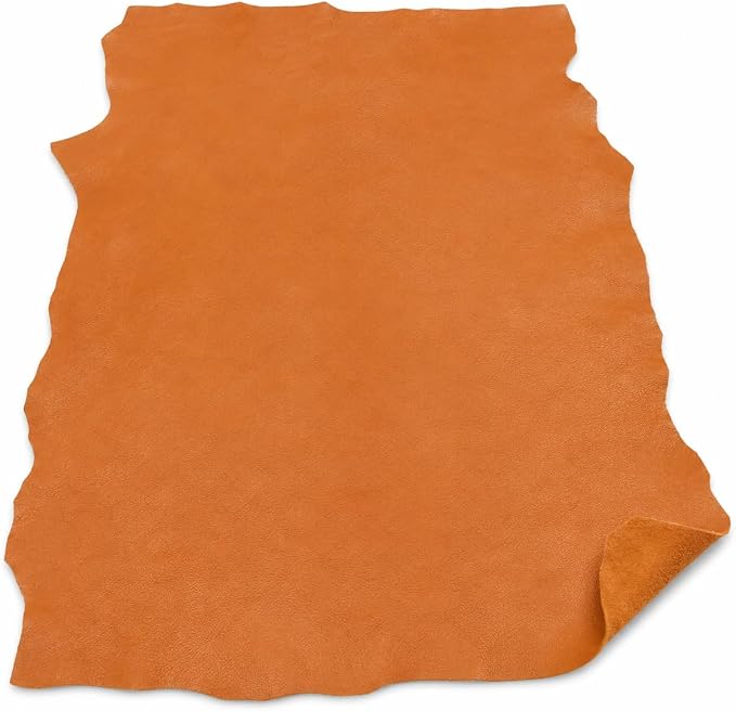 REED Leather HIDES - Cow Skins (20 Square Foot, Orange) | Arts and Crafts