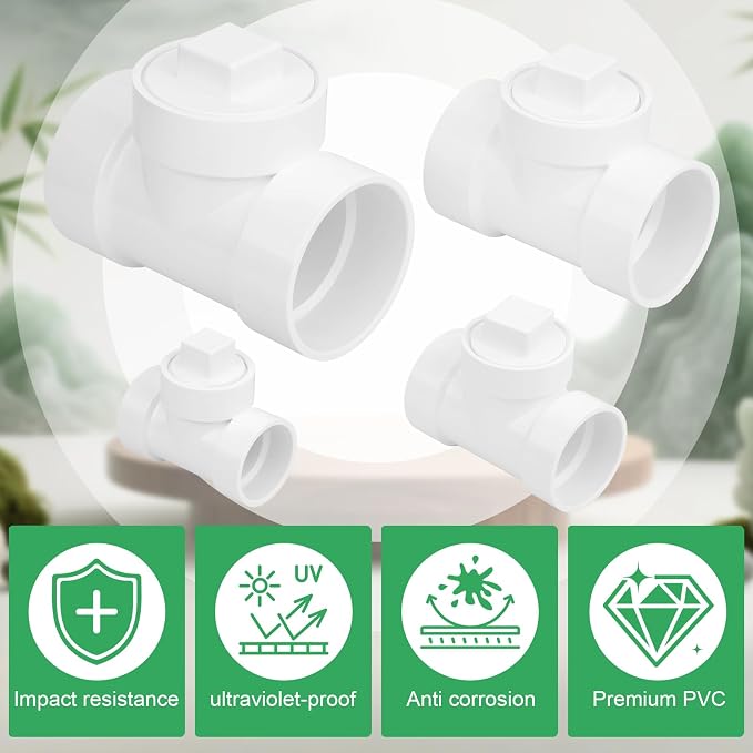 3IN PVC DWV Cleanout Tee with Plug Pipe Fitting (Socket x Socket x FPT) SCH40 3IN DWV PVC Sewer Cleanout Tee with NPT Female Cap Cover for pipe, Drain, Waste, Vent