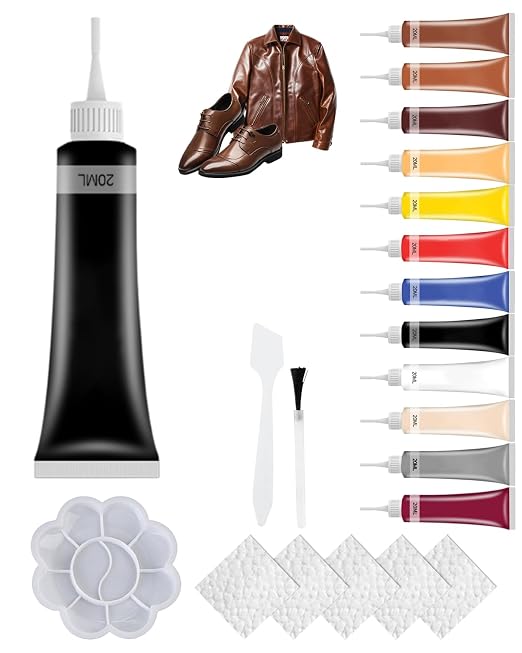 Advanced Leather Repair Gel, 2026 Upgrade Leather Repair Kit for Car Seat Vinyl Repair Kit, Professional Leather Repair Coloured Cream Gel, Multifunctional Couch and Jacket Repair Kit (Black)