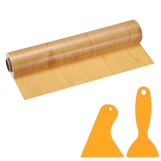 PATIKIL Wood Grain Repair Tape, 12" x 33' Self Adhesive Realistic Wood Tape with Scraper Durable Repair Patch for Furniture Floor Window Door Table DIY Home Decor, Cherry Wood