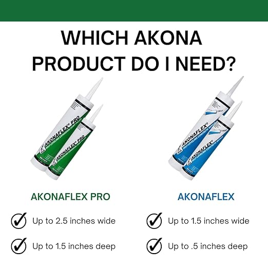 Akonaflex Pro Self-Leveling Expansion Joint Repair - Concrete Crack Filler, Self-Leveling Technology, Great for Driveways & Sidewalks, Caulk, Backer Rod Compatible, Seals Joints (10.1 Fluid Ounces)