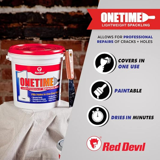 Red Devil 0545 ONETIME Lightweight Spackling, 6 Oz. Squeeze Tube, Made in USA