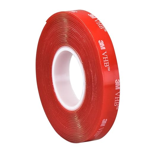 3M VHB Tape 4910, 0.25 in width x 5 yd length (1 Roll),Clear