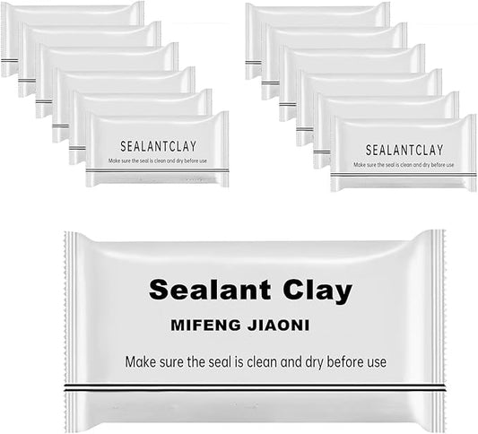Duct Seal Putty Waterproof Sealant Clay Mastic for AC Holes Walls and Exhaust Plumbers Putty and Hole Filler Quick Mending Mud for Drain Connection wall Repair Clay (White 6 pcs)