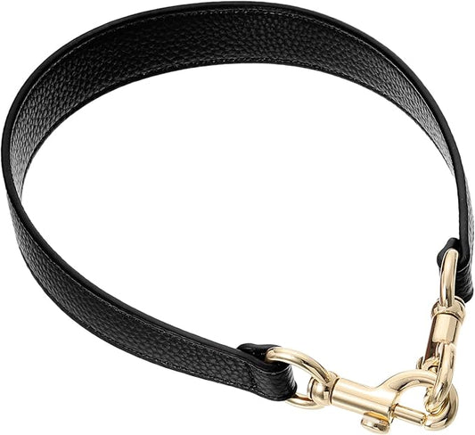 uxcell 19.29 Inch PU Leather Short Bag Strap with Clasp, Purse Handles Handbags Replacement Straps for Clutch Bag Underarm Bags, Black, Gold Buckle