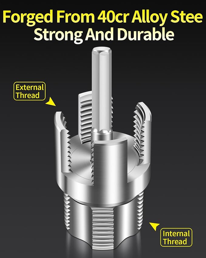 Internal & External Pipe Threading Tool, PVC Pipe Threader, Pipe Threading Tool, 1/2'' 3/4'' Dies Electric Drill Compatible for Home Repair (2PCS) (1/2（DN15))