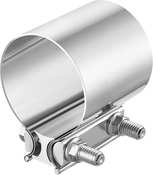 EVIL ENERGY 3.0 Inch Exhaust Clamp, Butt Joint Band Clamp Sleeve Coupler Stainless Steel for Pipes, Mufflers, Catalytic Converters 1PCS