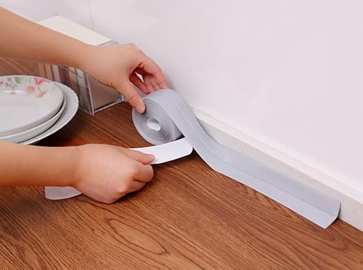 Daycount Tape Caulk Strip Seal for Toliet Bathtub, Sink, Kitchen, Wall Edge, Self Adhesive Corner Liner 126''x1.57'' (White)