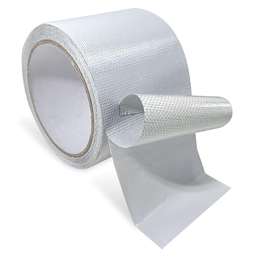 Heavy Duty Repair Tape for Tarp, Waterproof RV Awning, Outdoor Tarp, Canvas, Boat Covers, Sail, Tear Repair Patch Kit (White)