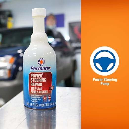Permatex 30303 Power Steering - Stop Leak, 12 fl oz, Effectively Stops Power Steering System Leaks While Revitalizing Seals and O-Rings