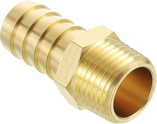 Pack of 1 Brass Hose Barb Fittings Adapter Connector 5/8" Hose Barb to 1/2" NPT Male Fittings for Home Machines, Massage Bathtubs, and Irrigation Systems
