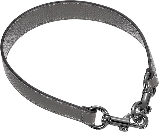 uxcell 19.29 Inch PU Leather Short Bag Strap with Clasp, Purse Handles Handbags Replacement Straps for Clutch Bag Underarm Bags, Grey, Grey Buckle