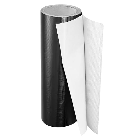 PATIKIL Awning Repair Tape 12" x 26ft Waterproof Canvas Tape High Adhesive Tear Repair Patch Kit for PVC Tarpaulin Tent Awning Fabric RV Sail Boat Cover, Black