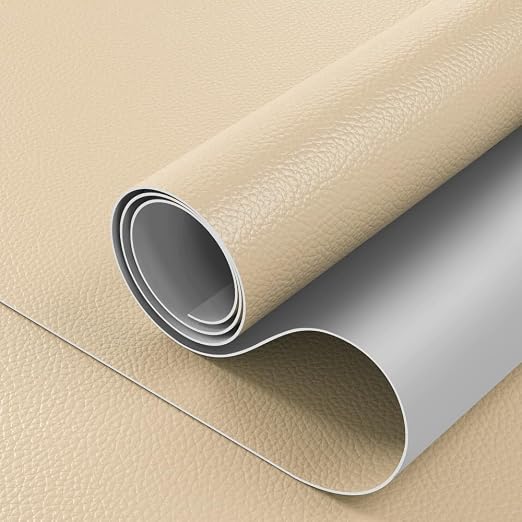 16x100 inch Leather Repair Tape Self Adhesive Strong Glue DIY Fabric Material for Sofa Desk Chair Automotive Interior Seat Skin, Beige