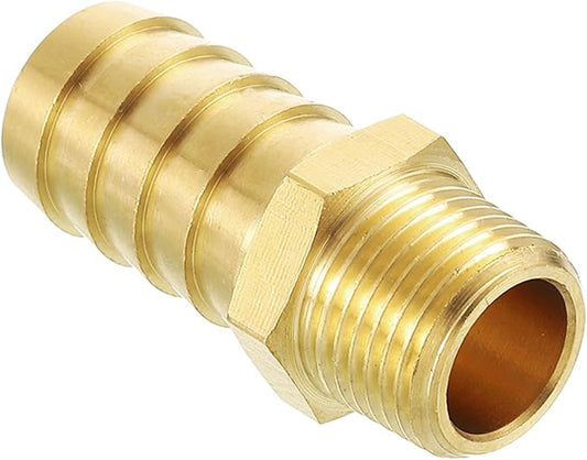 Pack of 1 Brass Hose Barb Fittings Adapter Connector 5/8" Hose Barb to 3/8" NPT Male Fittings for Home Machines, Massage Bathtubs, and Irrigation Systems