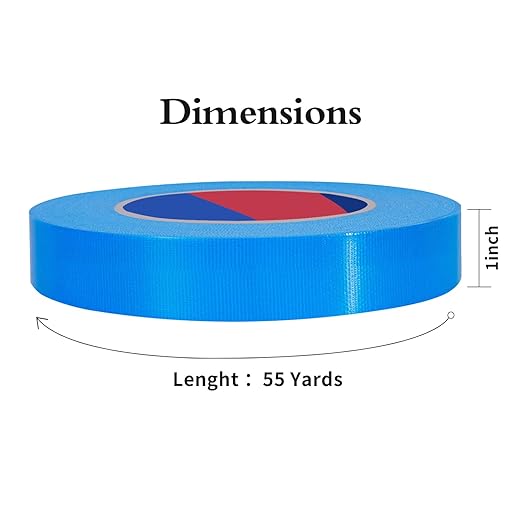 Blue Heavy Duty Duct Tape, 1 Inch x 55 Yards, Industrial Grade Waterproof & UV Resistant, Strong Adhesive for Indoor Outdoor Repairs, Crafts, Home Improvement, Moving Packing and DIY Projects
