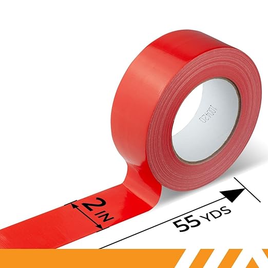 GTSE Red Duct Tape, 2 Inches x 55 Yards (164 ft), Heavy Duty, Waterproof Repair Tape for Indoor or Outdoor Use, 3 Rolls