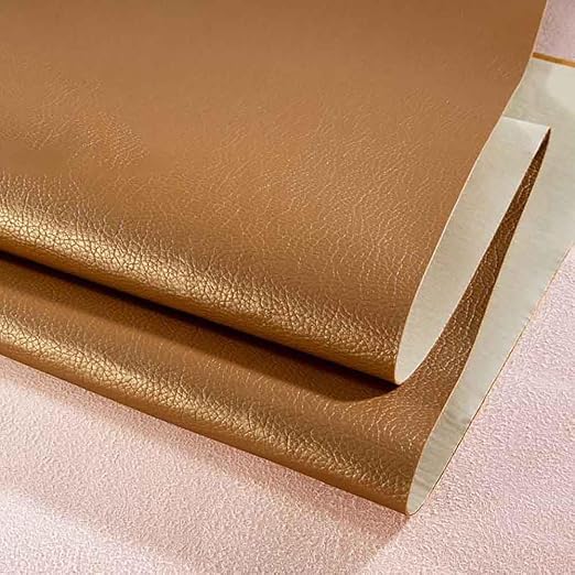 Leather Repair Patch Tape Kit, Self Adhesive Leather Repair for Furniture, Couch, Sofa, Car Seats,Office Chair,Vinyl Repair Kit (Dark Gold,19x19 inches)
