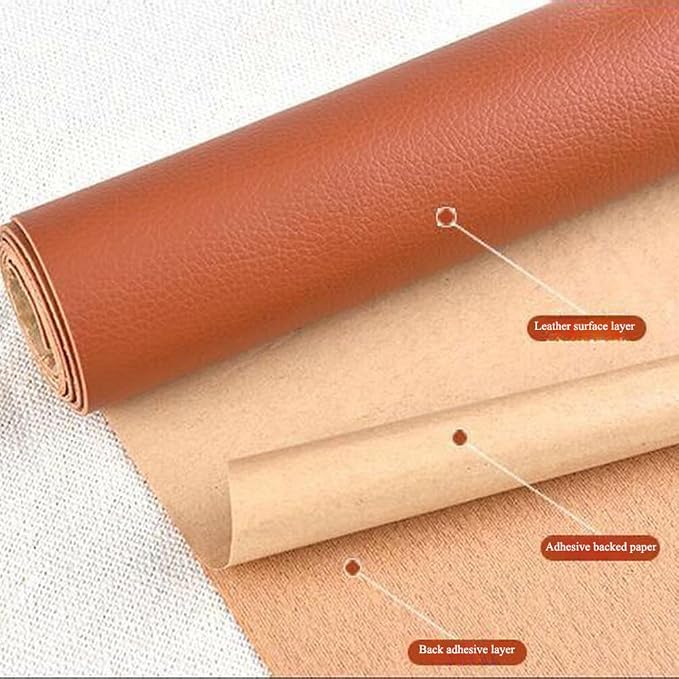 Leather Repair Patch Tape Kit,Self Adhesive Leather Repair Kit for Furniture,Vinyl Repair Kit for Couch,Sofa,Car Seats,Office Chair Luggage (Light Gold,16.93"×55.12")