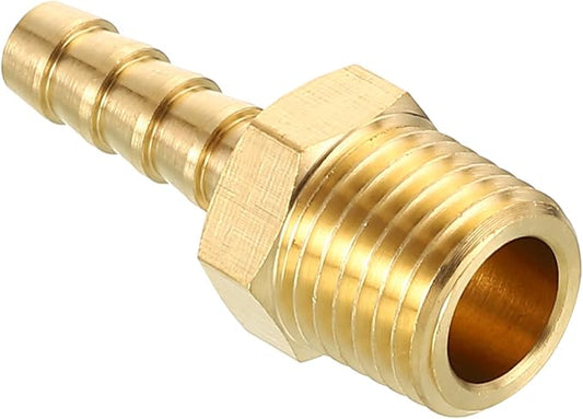 Pack of 1 Brass Hose Barb Fittings 1/4" Hose Barb to 1/4" NPT Male Fittings