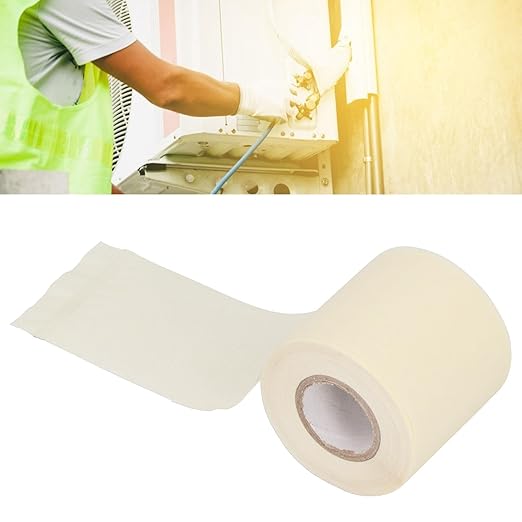 5 Packs Air Conditioner Pipe Tape, 2.4in x 46ft Oil Resistant PVC Insulation Tape Pipe Wrap for AC Lines Electrical Wires Water Pipes HVAC Protective Wrap, Leak Repair (Beige)