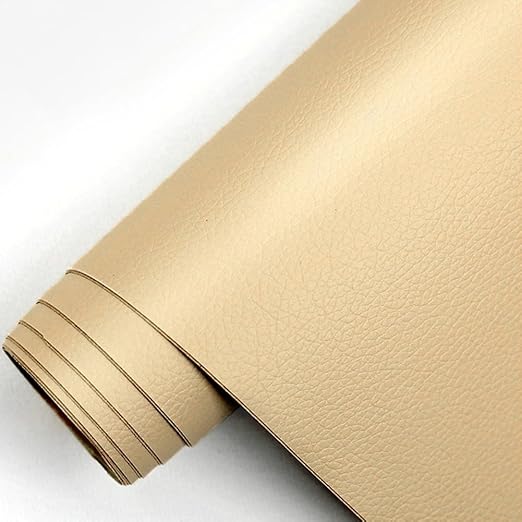 16 X 40 inch Self Adhesive Leather Repair Patch, Beige Leather Repair Tape for Furniture, Adhesive Leather Patch for Car Seat Repair, Leather Repair Kit for Couch (Beige)