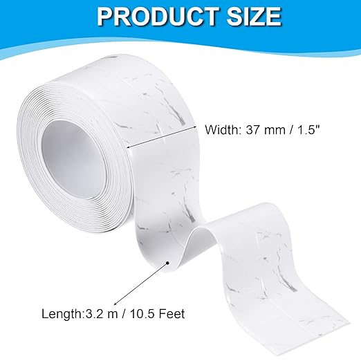 PATIKIL Caulk Tape 1.5" x 10.5 Ft, Self Adhesive Sealing Tape Waterproof Toilet Tub Caulk Sealant Strip Sealing Trim for Kitchen Bathroom Toilet Bathtub Sink Countertop, Light Grey