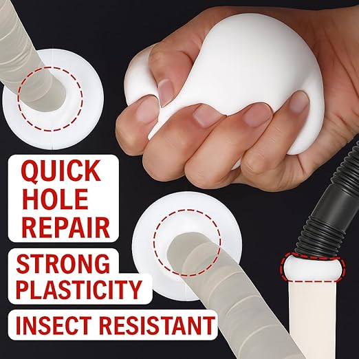 8 Packs, Each 30g -Waterproof Duct Seal Putty, White Sealing Clay for Quick Repairs, Drain Connections, Wall Holes, AC Pipe Holes, Gap & Crack Sealing,Includes Bonus Cleaning Towel
