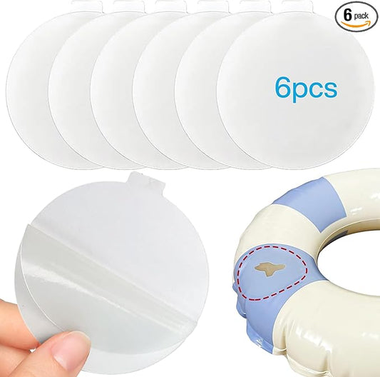 Pool Patch Repair Kit - 6 Pcs Round Strong Adhesive Waterproof Patch for Inflatable Above Ground Pools & Hot Tubs, Pool Liner Patch Kit- Fix Leaks Fast, UV Resistant Underwater Pool Patch Kit