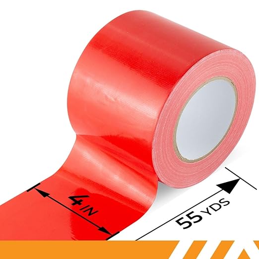 GTSE Wide Duct Tape, Red, 4 Inches x 55 Yards (164 ft), Heavy Duty, Waterproof Repair Tape for Indoor or Outdoor Use, 48 Rolls