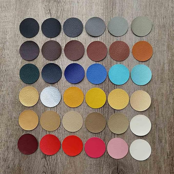 Round Leather Repair Patch for Furniture, Tape Self Adhesive for Couches Car Seat Sofa Jackets Handbags (OneSize,Pink)