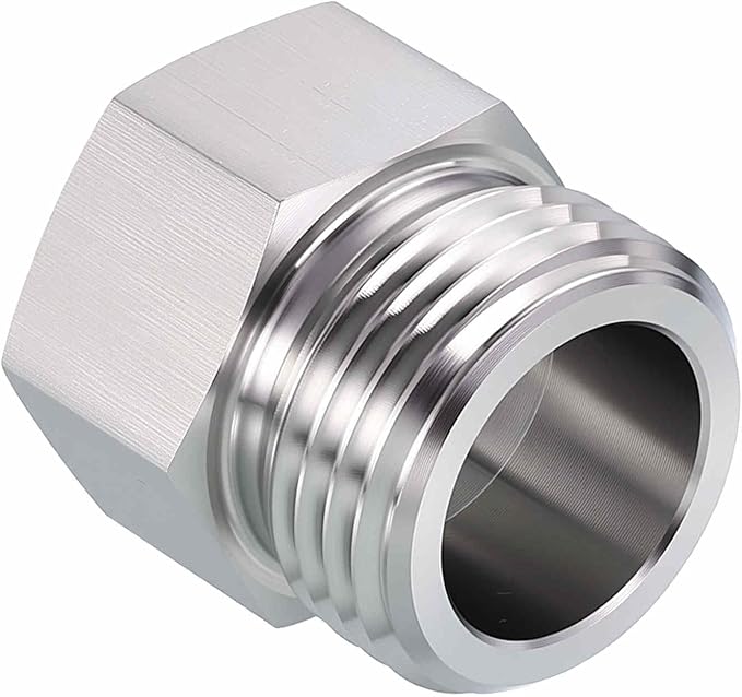 Pack of 1, 3/4" Male GHT to 1/2" FeMale NPT Solid 304 Stainless Steel Hex Bushing, Hose Fittings Adapter Reducer for Pipe Leak Repair, Bathroom Remodeling, Tool Extensions