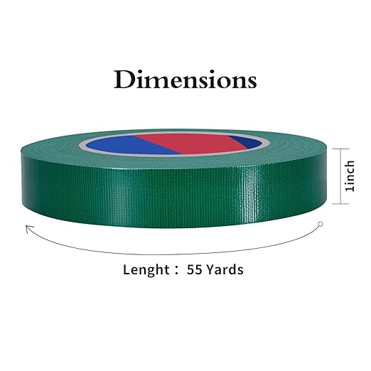 Green Heavy Duty Duct Tape, 1 Inch x 55 Yards, Industrial Grade Waterproof & UV Resistant, Strong Adhesive for Indoor Outdoor Repairs, Crafts, Home Improvement, Moving Packing and DIY Projects