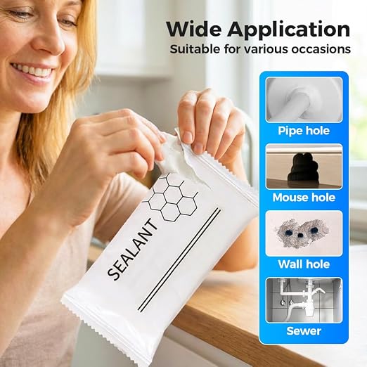 Kruggo New Type Waterproof Sealant Mastic, 2026 Upgraded Faster Drying Repair Sealing Clay, Quick Repair Putty for Drain Pipe Connection, Wall Holes, Air Conditioning Holes (6PCS)