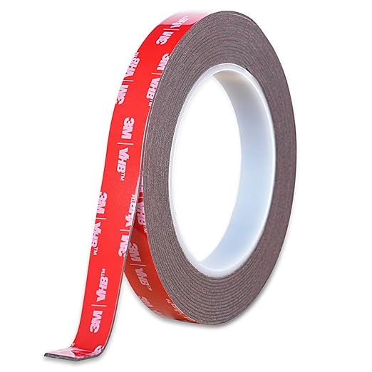 Double Sided Tape Heavy Duty, Waterproof Mounting Foam Tape, 16.5ft Length, 0.59in Width, High Temperature Resistant Adhesive Tape for Car, LED Strip Light, Office Decor, Uses VHB 5952 Raw Material