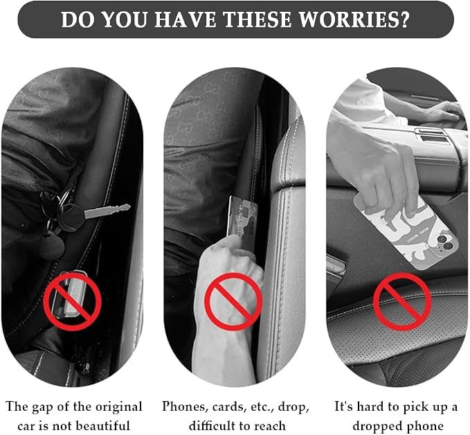IHOTDER 2PCS Car Seat Gap Filler,Super Flexible Car Side Seat Gap Filler Car interior Accessories,Universal CCar Organizer Between Seats for Tightly Filling Seat Gaps (Pink)……