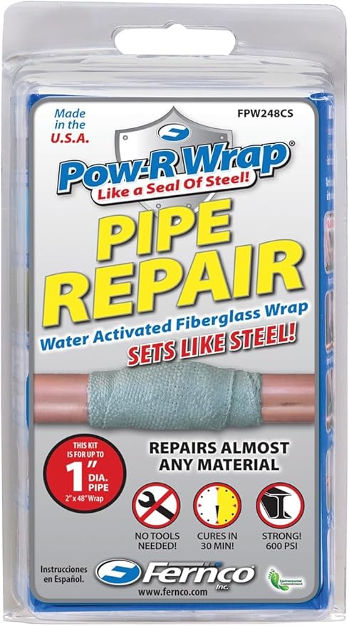 Fernco Fiberglass Repair Kit, 2 x 48 In, Gray, 1 inch (FPW248CS)