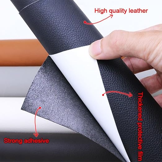 16 X 40 Inch Large Dark Brown Leather Repair Patch, Self Adhesive Waterproof Leather Tape for Furniture, Vinyl Upholstery Repair Sticker Kit for Couch, Car Seats, Sofa & Bags