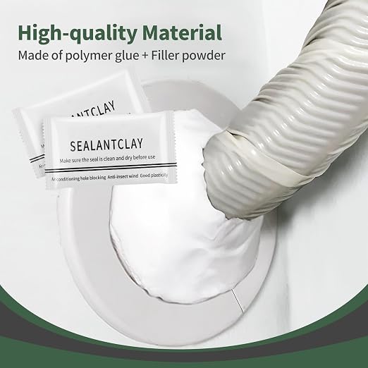 Waterproof Sealant Mastic,Pack of 10 White Seal Putty Waterproof Duct Seal Repair Sealing Clay, Quick Mending Mud for Drain Connection, Wall Hole, Air Conditioning Hole Seal Putty (10-White)