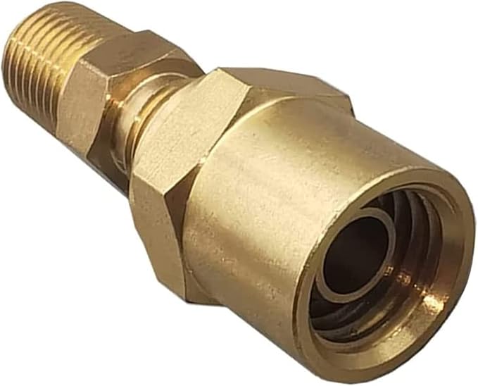 2 Pack Pipe Fitting Adapter of 1/4" NPTF Male x 3/8" Hose ID x 5/8" Hose OD, Pipe Connector Replacement Part, Brass