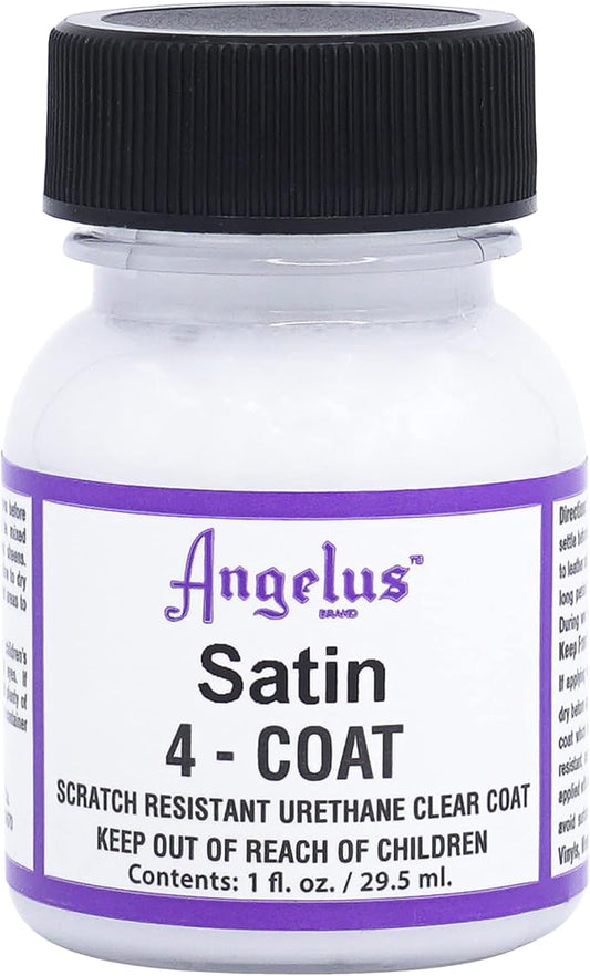 Angelus 4-Coat Clear Urethane Leather Top Coat Finisher (Satin, 1oz)