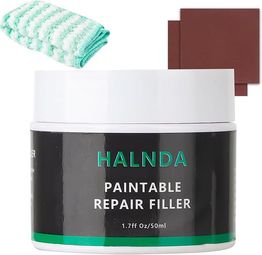 Leather Filler for Repairing Cracks, Scratches and Holes in Leather, Restoring the Surface of Leather, Suitable for Leather Furniture, Shoes, car Seats, can be Dyed, Includes Towel and sandpaper-50ml